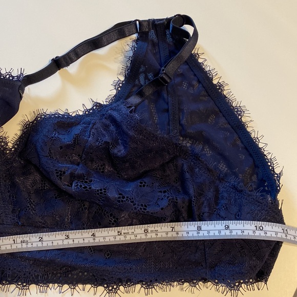 XL navy Aerie Racerback Bralette, Eyelash Lace Bra Adjustable Straps EUC 1X blue - Picture 11 of 14